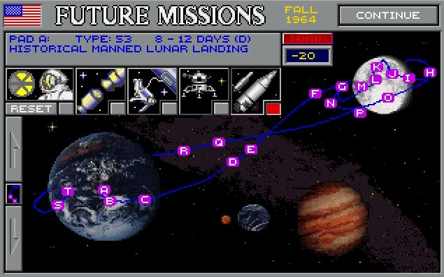 Future Missions showing mission steps
