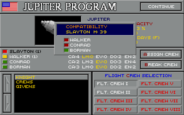 Jupiter Program Screen